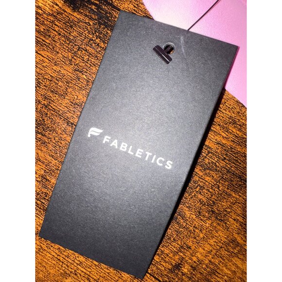 Fabletics Pink Strappy Racerback Sports Bra With Logo Large NWT - Picture 4 of 7